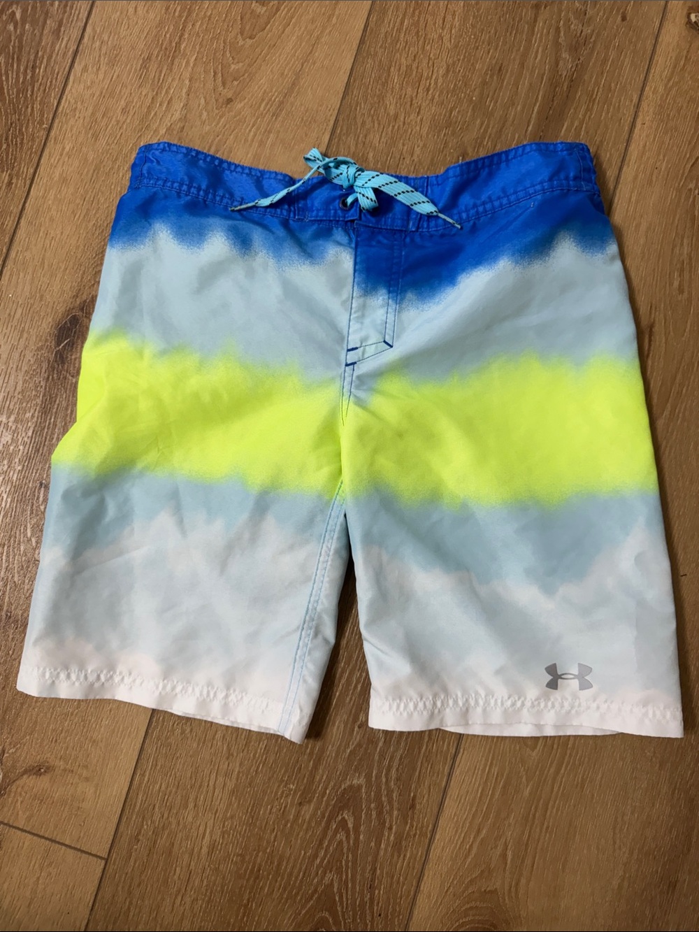 Under Armour Boys' Swim Shorts in Blue, Yellow & White